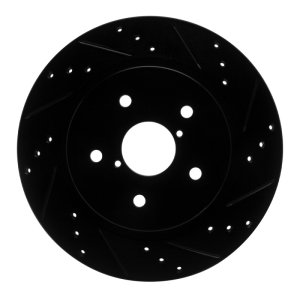 Subaru Outback Brake Rotor (1) - Rear Right - R1 Concepts - Drilled & Slotted - Black - `15-`25